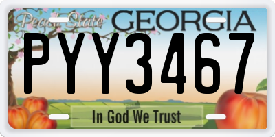 GA license plate PYY3467