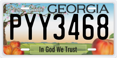GA license plate PYY3468