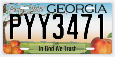 GA license plate PYY3471