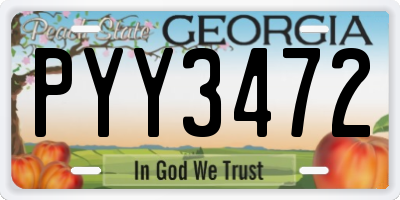 GA license plate PYY3472