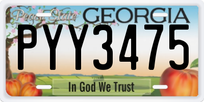 GA license plate PYY3475