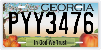 GA license plate PYY3476