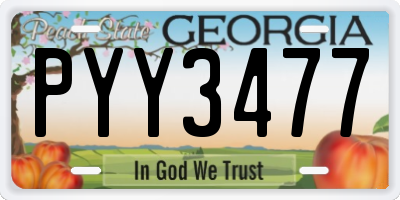 GA license plate PYY3477