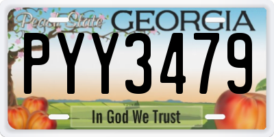 GA license plate PYY3479