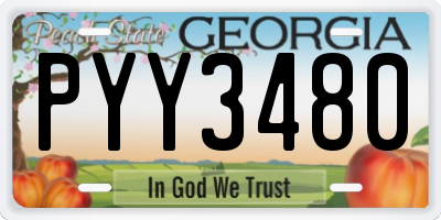 GA license plate PYY3480