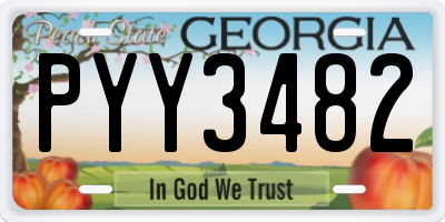 GA license plate PYY3482