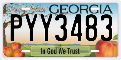 GA license plate PYY3483