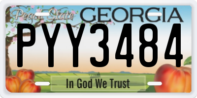 GA license plate PYY3484
