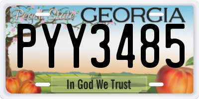 GA license plate PYY3485