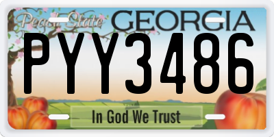GA license plate PYY3486
