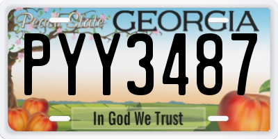 GA license plate PYY3487