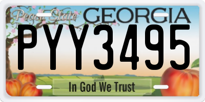 GA license plate PYY3495