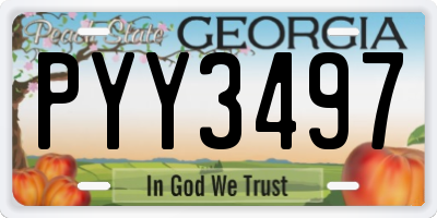 GA license plate PYY3497