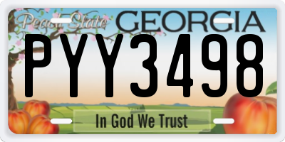 GA license plate PYY3498