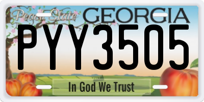 GA license plate PYY3505