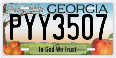 GA license plate PYY3507