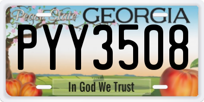 GA license plate PYY3508