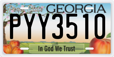 GA license plate PYY3510