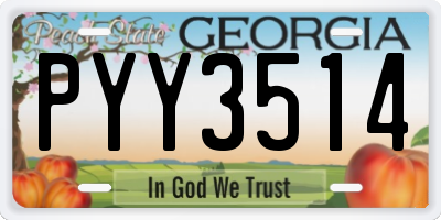 GA license plate PYY3514