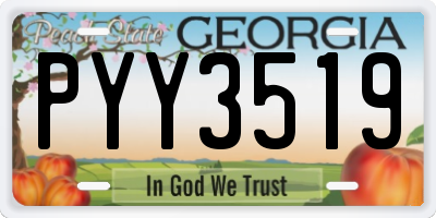 GA license plate PYY3519