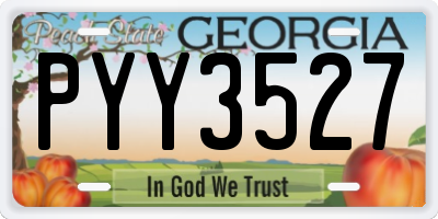 GA license plate PYY3527