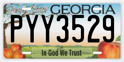 GA license plate PYY3529