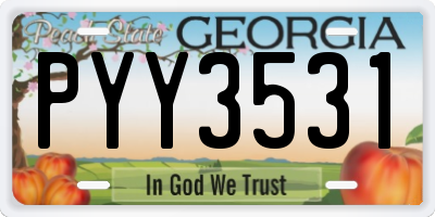 GA license plate PYY3531