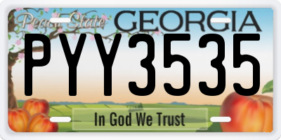 GA license plate PYY3535