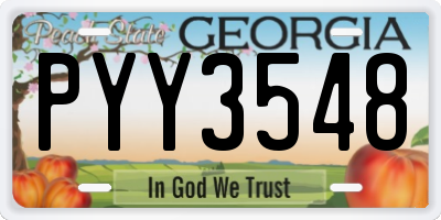 GA license plate PYY3548