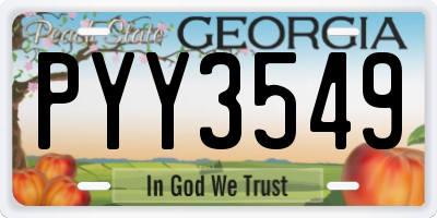 GA license plate PYY3549