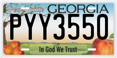 GA license plate PYY3550