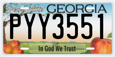 GA license plate PYY3551
