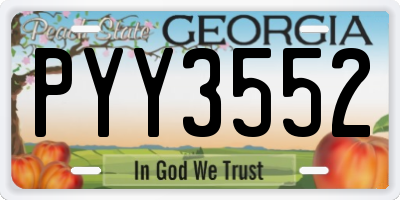 GA license plate PYY3552