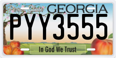 GA license plate PYY3555