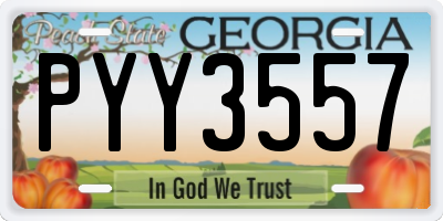 GA license plate PYY3557