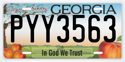 GA license plate PYY3563