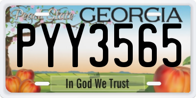 GA license plate PYY3565
