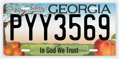GA license plate PYY3569
