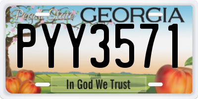 GA license plate PYY3571