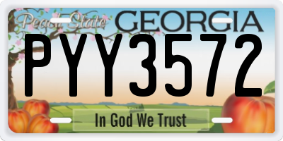 GA license plate PYY3572