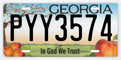 GA license plate PYY3574