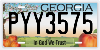 GA license plate PYY3575
