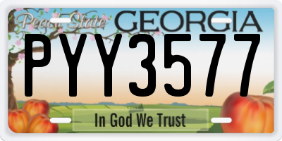 GA license plate PYY3577