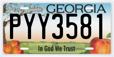 GA license plate PYY3581