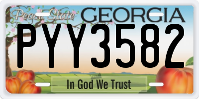GA license plate PYY3582