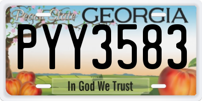 GA license plate PYY3583