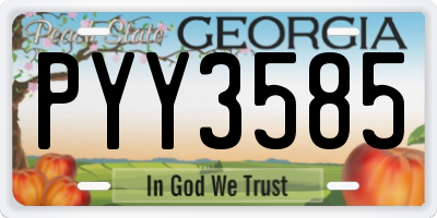 GA license plate PYY3585