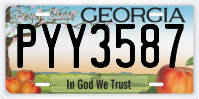 GA license plate PYY3587