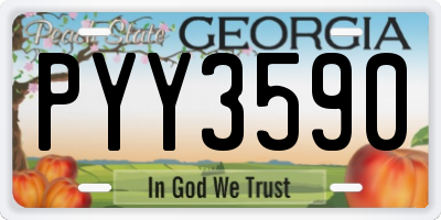 GA license plate PYY3590