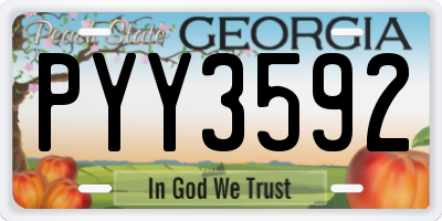 GA license plate PYY3592